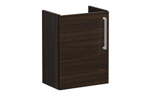 VitrA Root Flat 40cm 1 Door Wall Hung Slim Washbasin Unit (LH Hinge) - Walnut